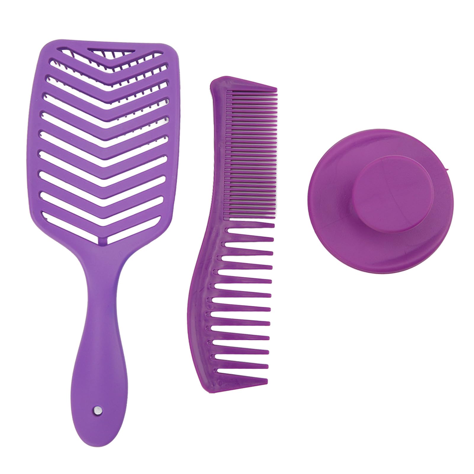Amazon | ヘアブラシコームセット 3 個 耐熱性 快適なグリップ 紫色の